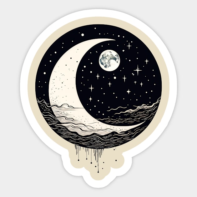 night moon Sticker by Frogx